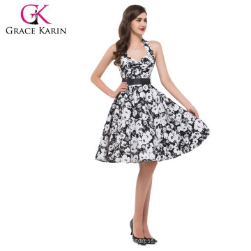 Grace Karin Sexy Ladies Halter Cotton Cheap Vintage Prom Dress CL6075-6 #